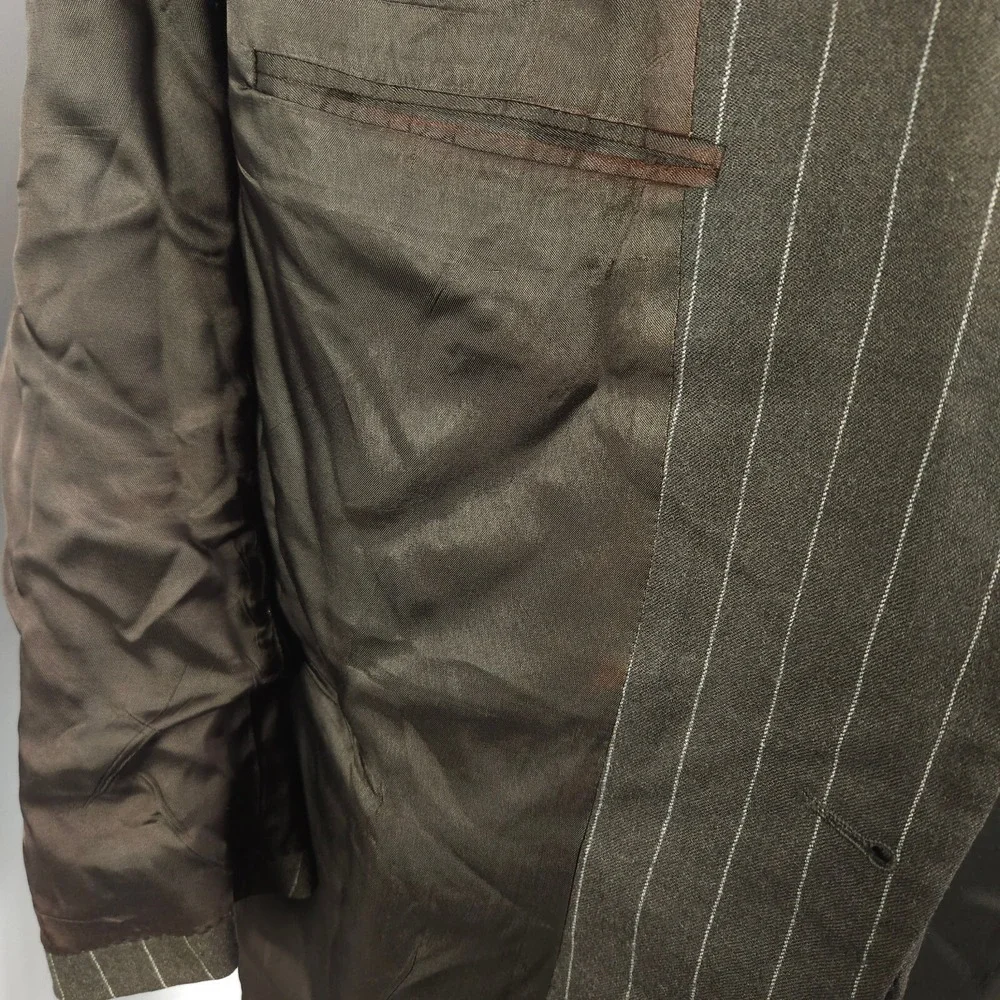 Brooks Brothers Gray Pinstripe Wool Sport Coat Men's Approx 46R‎